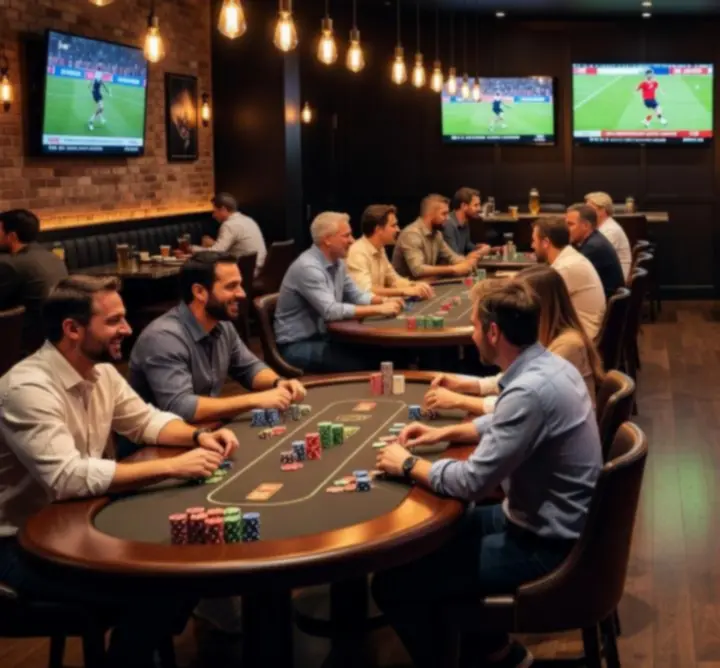 Stół pokerowy i bar w Card Table Bar