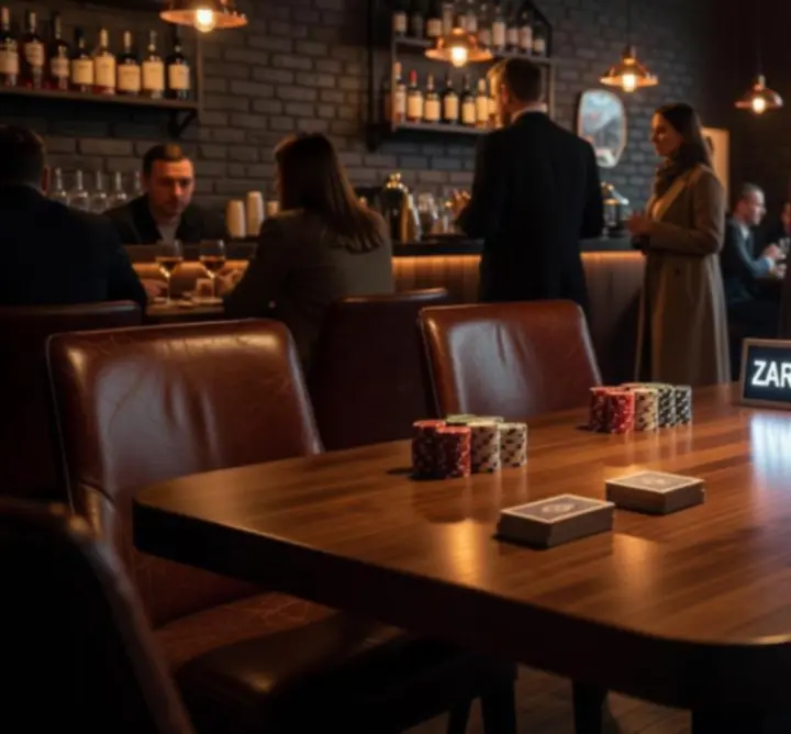 Rezerwacja stołu pokerowego w Card Table Bar na ekranie telefonu