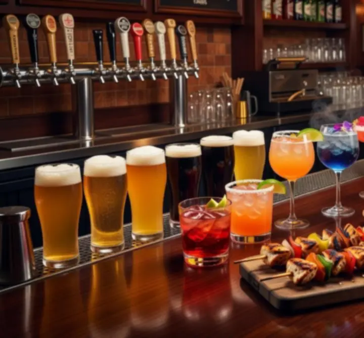 Koktajle i dania z grilla w Card Table Bar