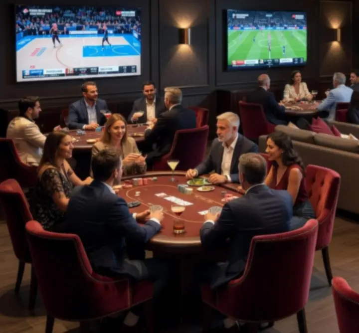 Komfortowe loże i strefa kibica w Card Table Bar